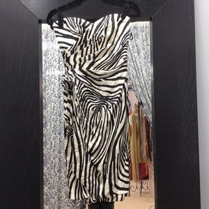 A.J. Bari strapless zebra print silk dress size 4